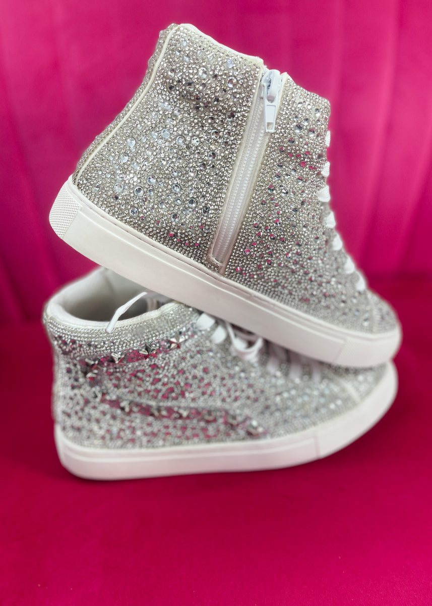 Corkys Flashy Sneaker in Clear Rhinestone 10.0