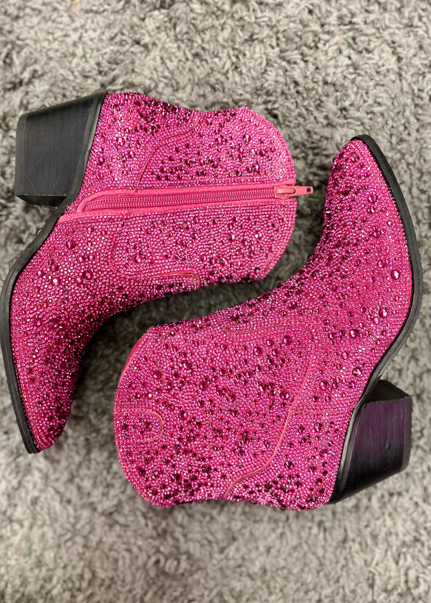Corkys Shine Bright Boot Fuchsia Rhinestone ALL SALES FINAL