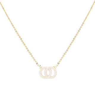 CZ Double Hoop Necklace