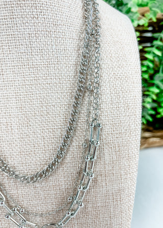 3-Piece Layered Lock Charm Necklace Set
