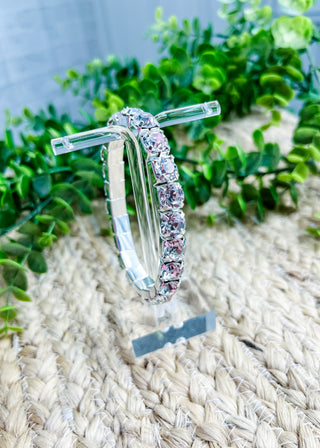 .375" Iridescent Round Stone Stretch Bracelet
