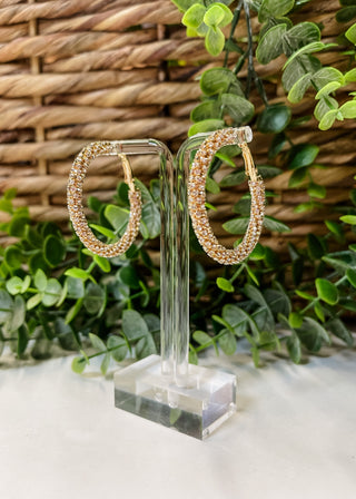 45MM Tube Stone Hoop Earring