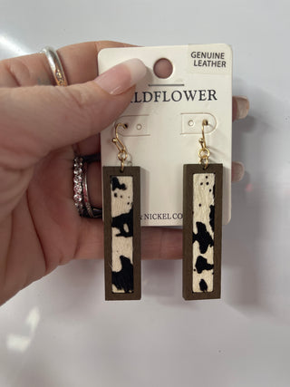 Hopkins Cow Hide Earrings - ALL SALES FINAL -