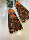 Abigail Faux Tooled Leather Earrings