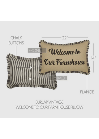Ashmont Burlap Vintage Welcome To Our Farmhouse Pillow