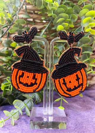 Bat & Jack Seed Bead Earrings