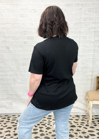 Black Boyfriend Baby Rib Henley Top