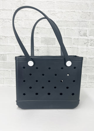 Black Rubber Jelly Tote Bag