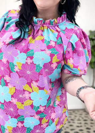 Blossom Brightly Floral Blouse | S-3X