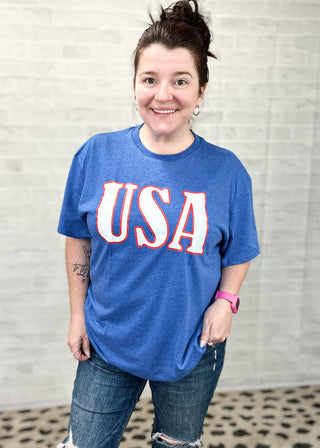 Blue USA Graphic T-Shirt