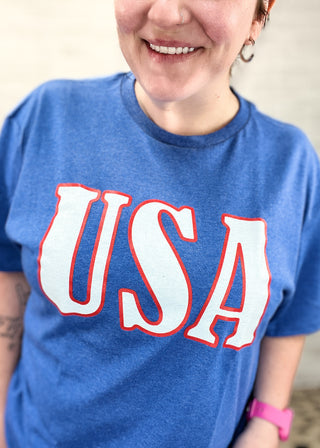 Blue USA Graphic T-Shirt