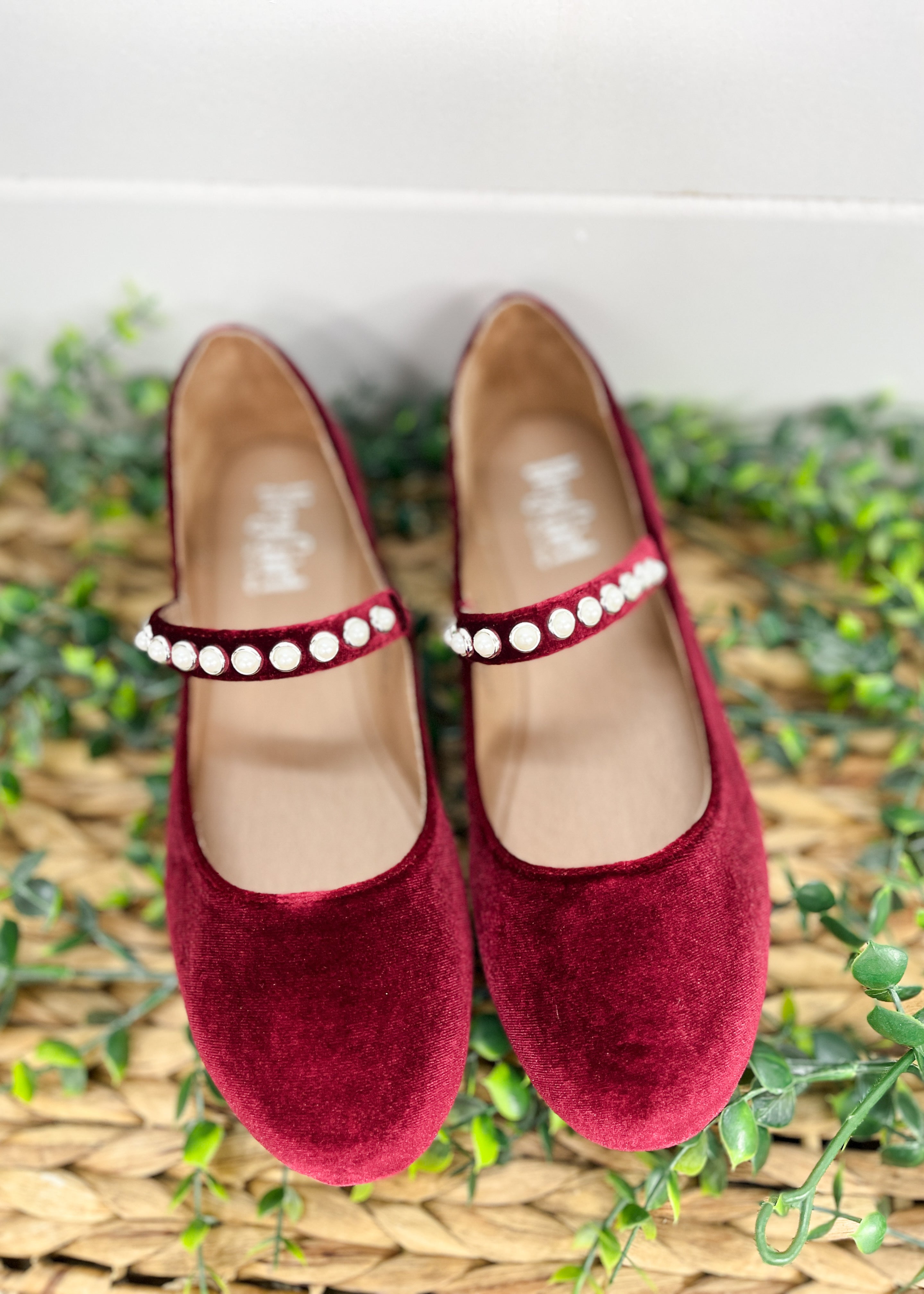 Corkys Tea Time Flats Burgundy Velvet Ellis Mercantile Boutique Inc