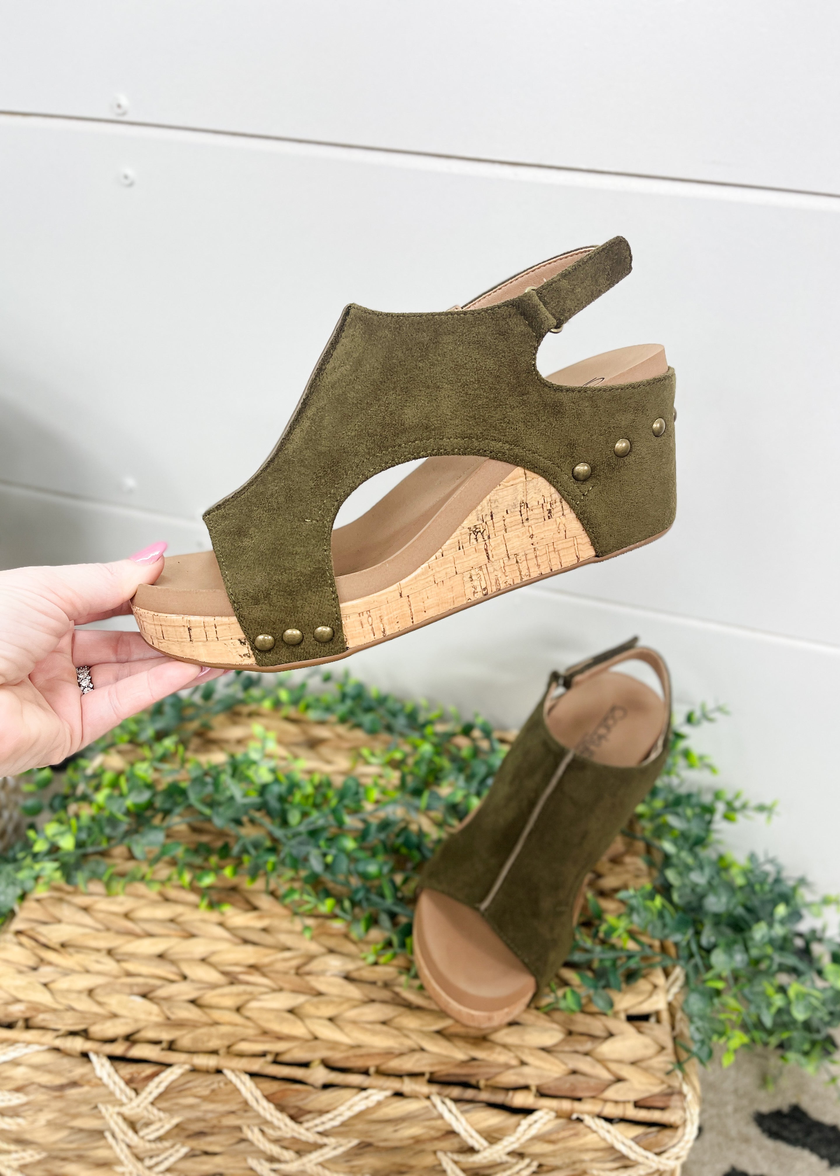 Khaki wedges discount