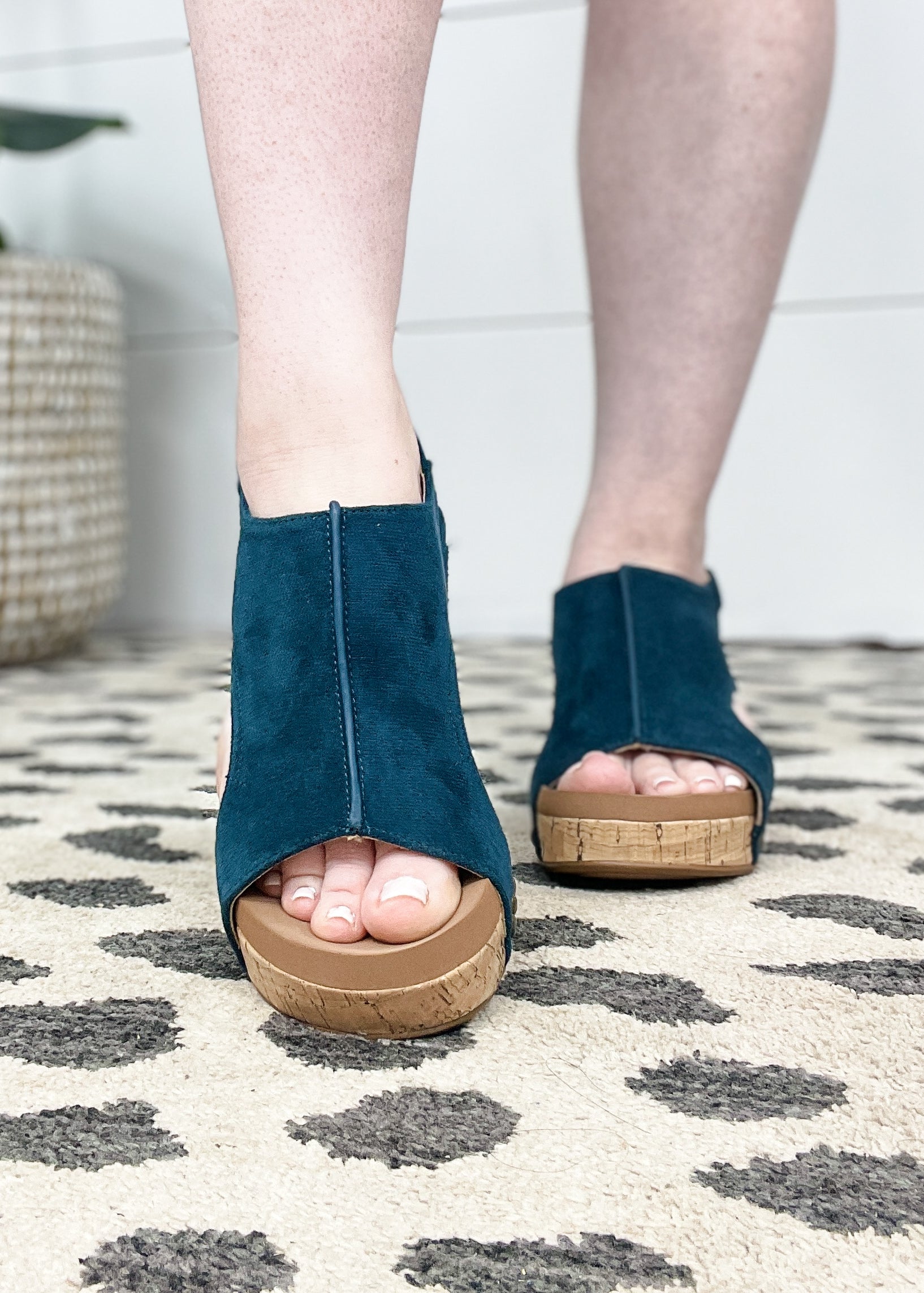 Turquoise suede wedges sale