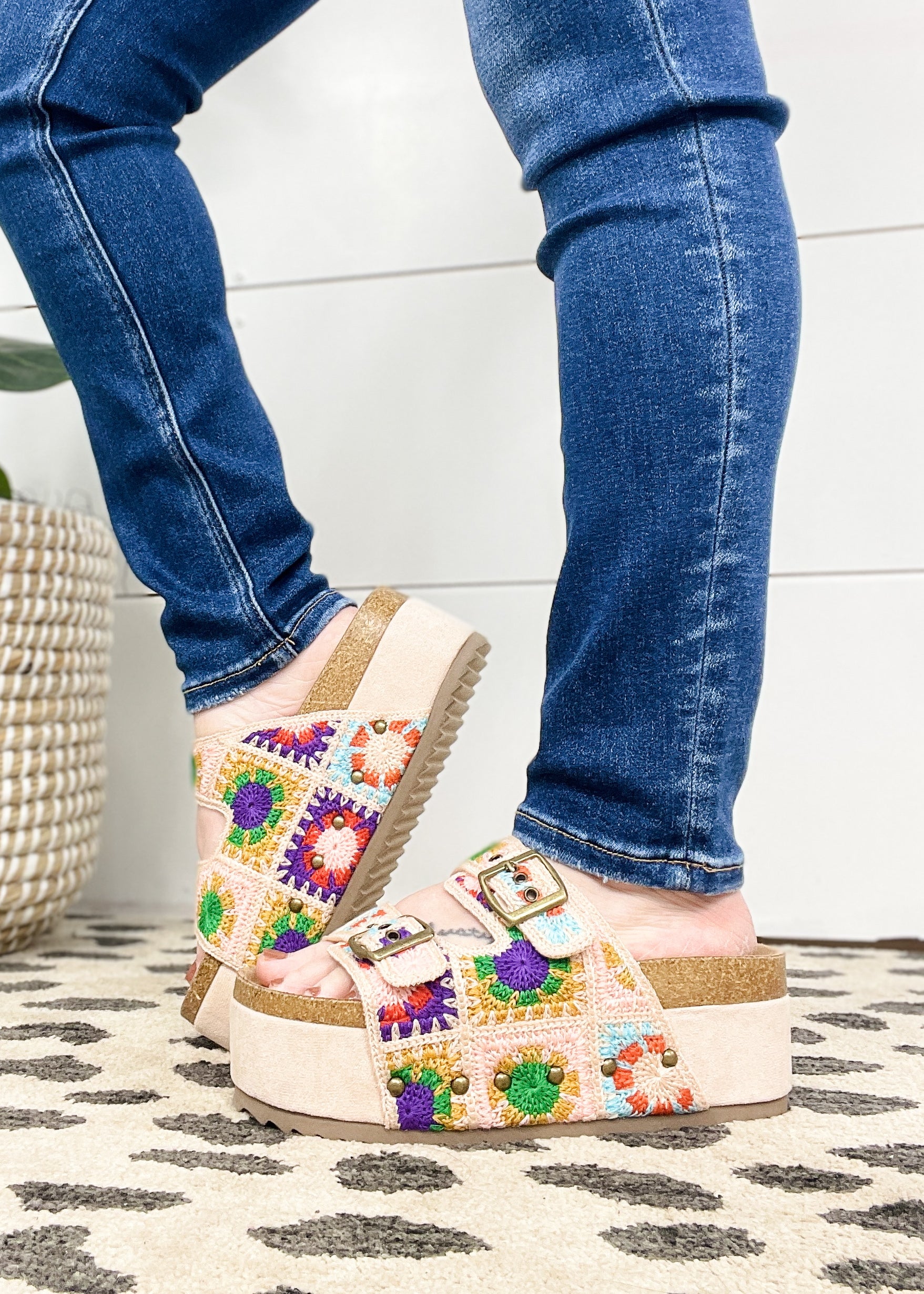Corkys Wannabe Sandal Multi Crochet Ellis Mercantile Boutique Inc