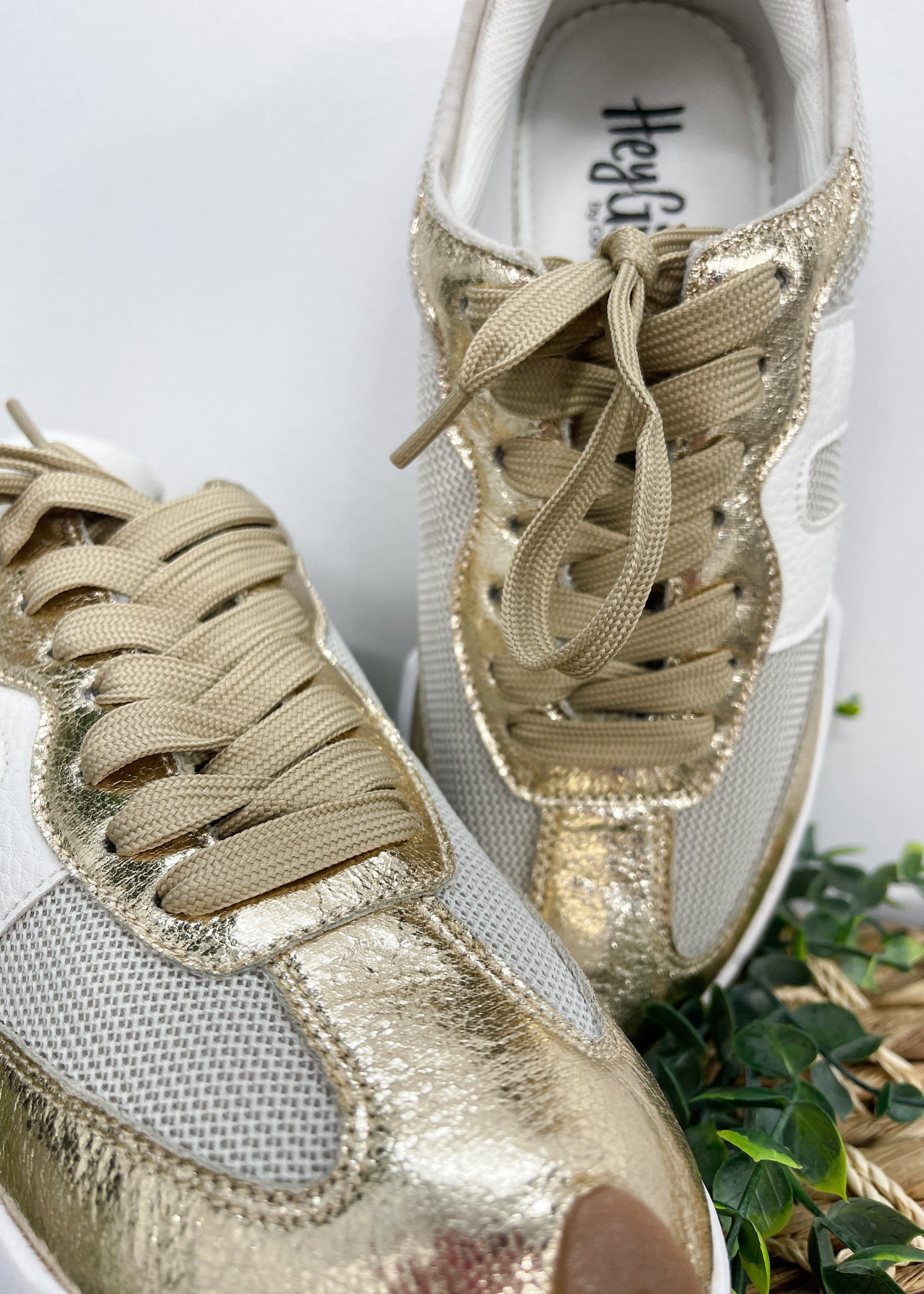 Funky gold shoes store