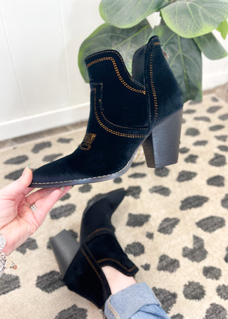 Corkys Smoke Show Bootie - Black Velvet - ALL SALES FINAL -