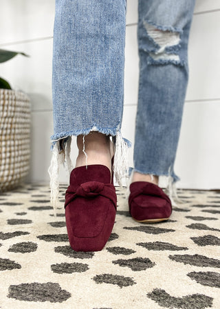 Corkys Clingy Mule - Burgundy Faux Suede ALL SALES FINAL