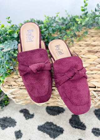 Corkys Clingy Mule - Burgundy Faux Suede ALL SALES FINAL