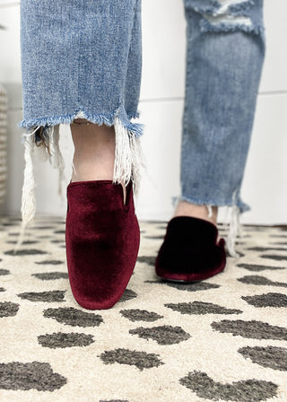 Corkys Spotlight Mule - Burgundy Velvet ALL SALES FINAL