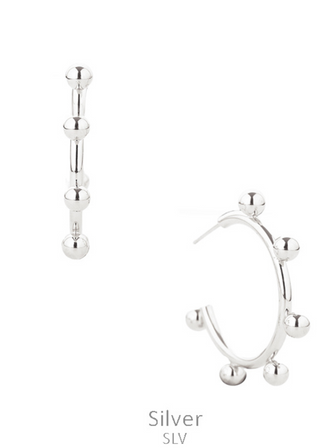 Bubble Accent Open Hoop Earrings