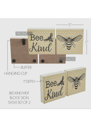 Buzzy Bees Bee Kind Block Sign Set