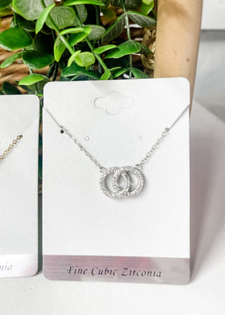 CZ Double Hoop Necklace