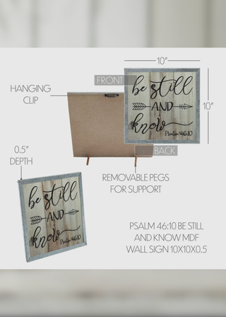 Celebrate Grace Psalm 46:10 Be Still and Know Wall Sign