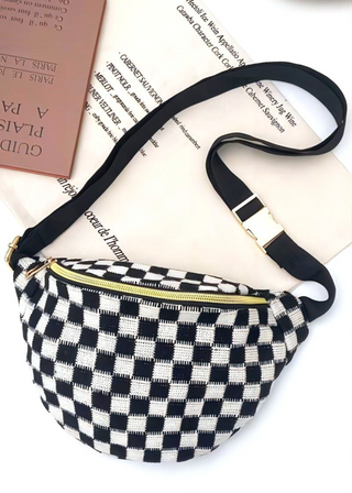 Checkered Crossbody Sling Belt Bag