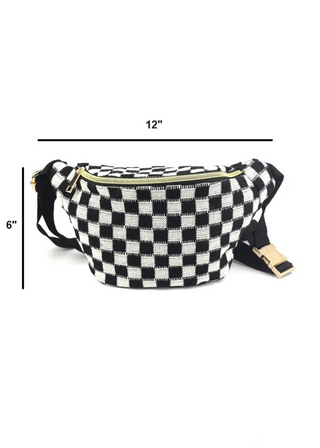 Checkered Crossbody Sling Belt Bag