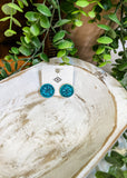 Cherokee Flower Leather Circle Post Earrings