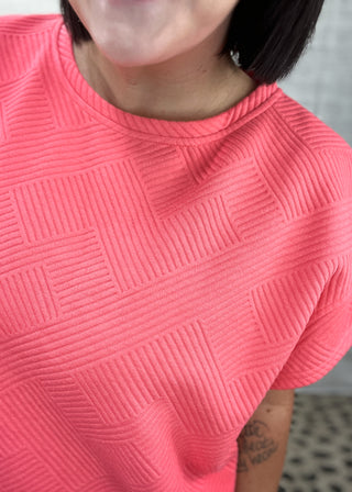 Coral Love You Forever Textured 2 Piece Set