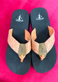 Corkys Ahoy Flip Flop - Peach Leopard