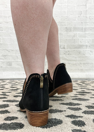 Corkys Bluffin Bootie - Black Faux Suede