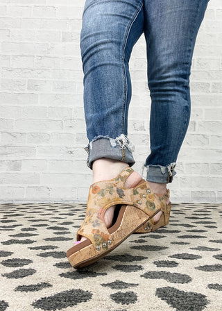 Corkys Carley Wedge – Camel Washed Flower