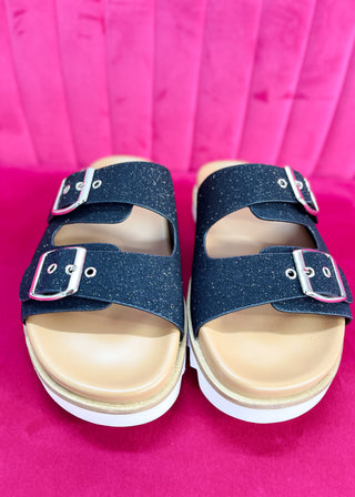 Corkys Dash Sandals - Black Shimmer