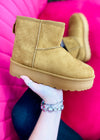 Cozy Up Faux Fur Lined Booties - Tan - ALL SALES FINAL -