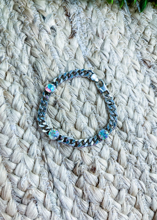 Crystal Detail Link Chain Bracelet