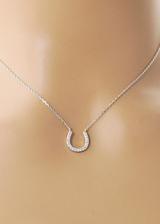 Cubic Zirconia Horseshoe Dainty Necklace