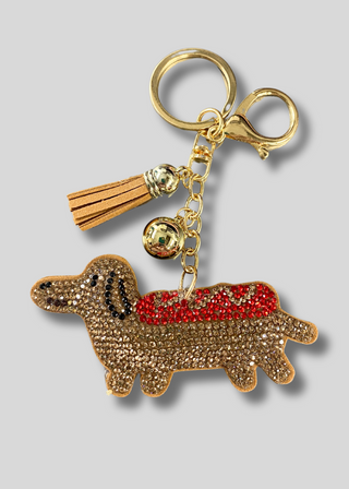 Dachshund Rhinestone Keychain