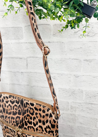 Double Tassel Zipper Front Leo Crossbody