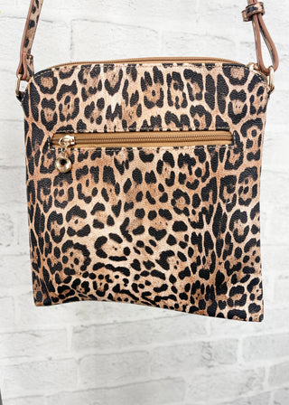 Double Tassel Zipper Front Leo Crossbody