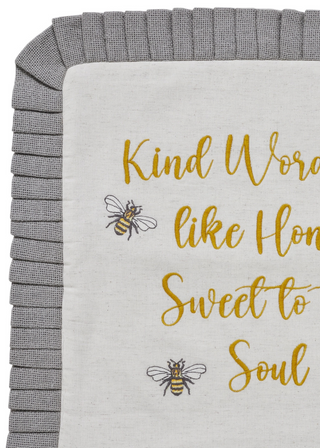 Embroidered Bee Honey Pillow