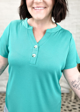 Emerald Boyfriend Baby Rib Henley Top