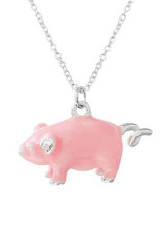 Epoxy Pig Necklace