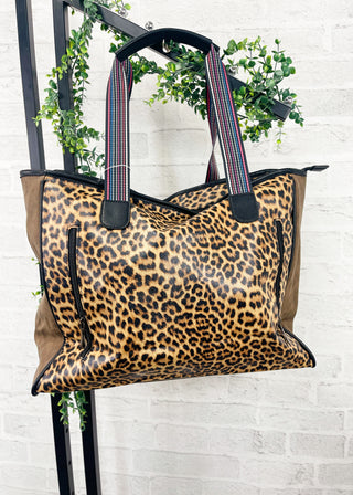 Extra Large Leopard Print Conceal Carry Tote