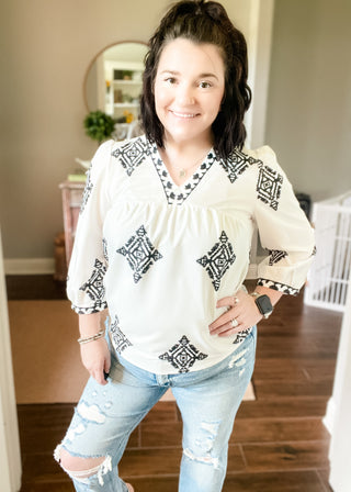 Feel The Same V-Neck Blouse | S-3X - ALL SALES FINAL -