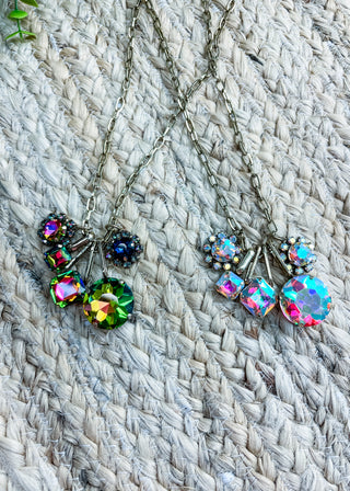 Five Stone Charm Link Necklace