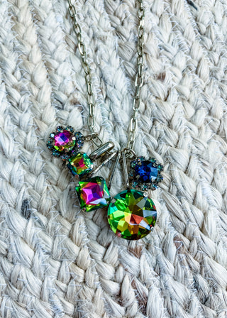 Five Stone Charm Link Necklace