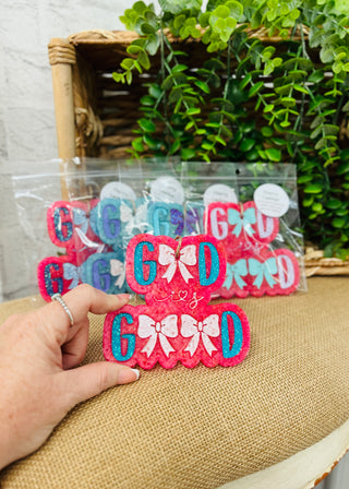 God Is Good Car Freshie - Cherry Leather